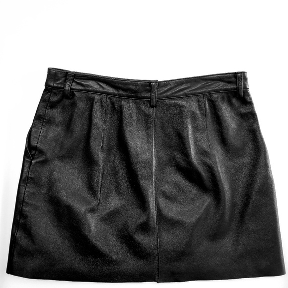❤️ Wilson's Black Leather Maxima Mini Skirt Sz 10 - Picture 3 of 8
